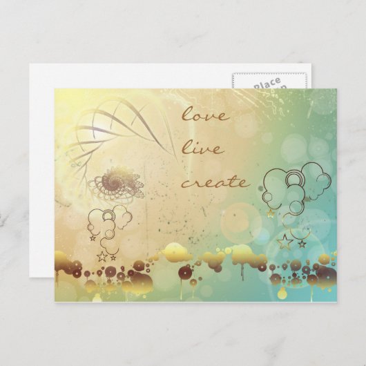 Liefde, Live, Creëer Briefkaart (Voorkant / Achterkant)