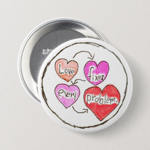 Liefde lost elk probleem op ronde button 7,6 cm