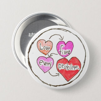 Liefde lost elk probleem op ronde button 7,6 cm