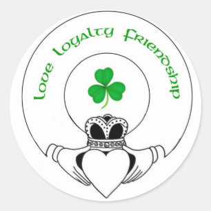 Liefde, Loyalty, vriendschap Claddah Ronde Sticker