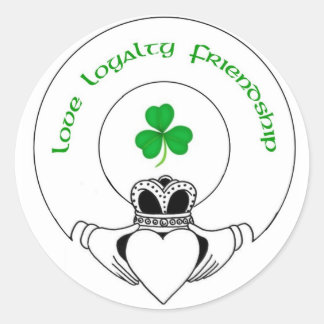 Liefde, Loyalty, vriendschap Claddah Ronde Sticker