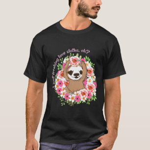 Liefde Luiaards Mooie Bloemige T-shirt Luiaard Lie