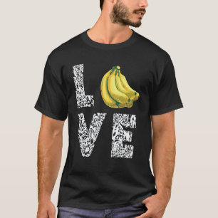Liefde Luipaard Banaan Vegan Voedsel Zomer Fruit V T-shirt
