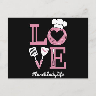 Liefde Lunch Lady Life Funny Valentijnsdag Cadeaus Briefkaart