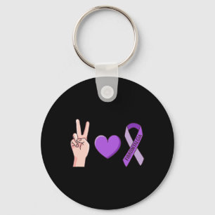 Liefde Lupus Paarse Lint Bewustzijn Meme Sleutelhanger