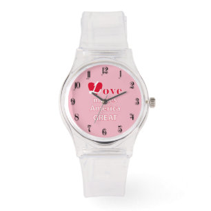 Liefde maakt Amerika geweldig Horloge