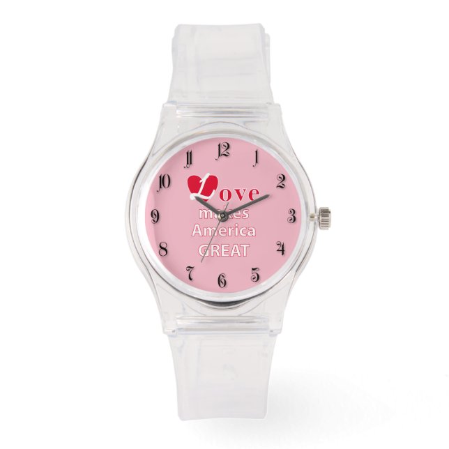 Liefde maakt Amerika geweldig Horloge (Voorkant)