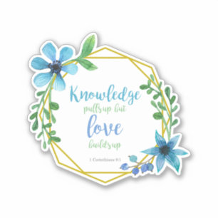 Liefde maakt Bijbel verse citaatbloemen woedend Sticker