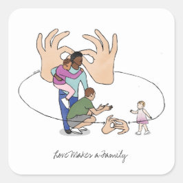 Liefde maakt een familie adoptie ASL Sticker
