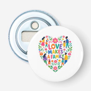 Liefde Maakt Een Familie Bloemhart Shirt Button Flesopener