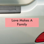 Liefde maakt een familie bumpersticker (Op auto)
