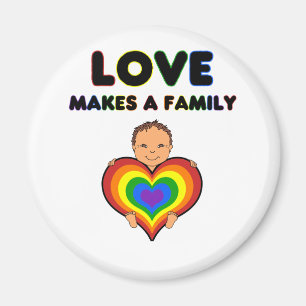 Liefde maakt een familie Tan Skin Baby Magnet Magneet
