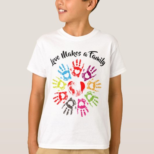 Liefde maakt een gezin - Ouderschap adoptiefoster T-shirt (Voorkant)
