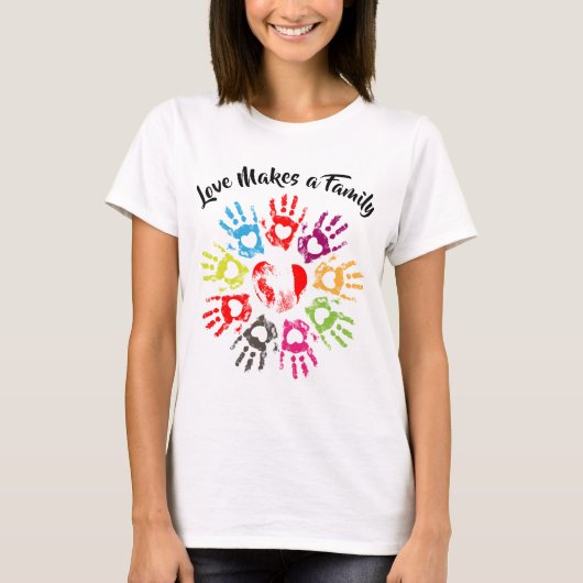 Liefde maakt een gezin - Ouderschap adoptiefoster T-shirt (Voorkant)