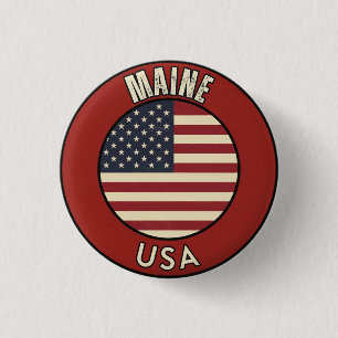 Liefde Maine Cadeau - Cute ME Staat Souvenir Ronde Button 3,2 Cm