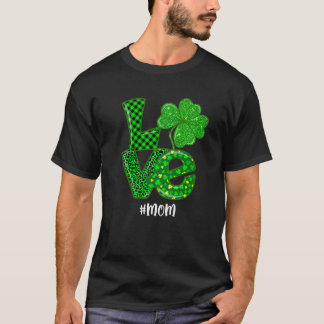 Liefde mam St Patrick's Day Green Pset Leopard Sha T-shirt