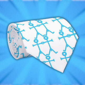 Liefde Mannen Icon Art Blue Stropdas