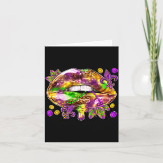 Liefde Mannen Lippen Mardi Gras Carnaval Dik Kaart