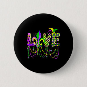 Liefde mardi gras kralen voor vrouwen Funny Carniv Ronde Button 5,7 Cm