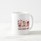Liefde Meer zorgen Minder Valentijnsdag Koffiemok (Voorkant rechts)