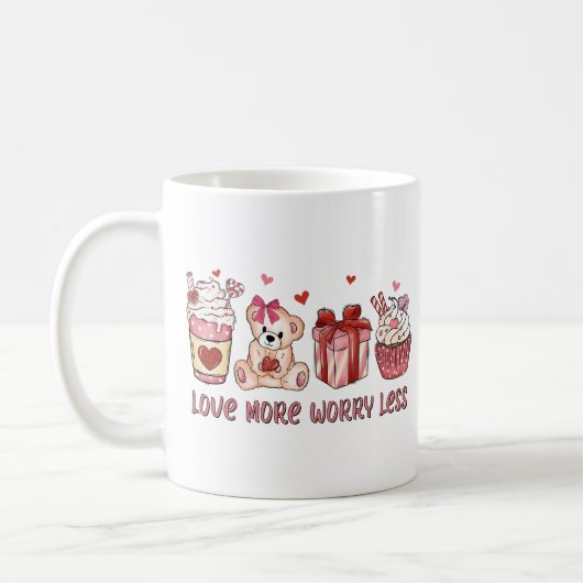 Liefde Meer zorgen Minder Valentijnsdag Koffiemok (Links)