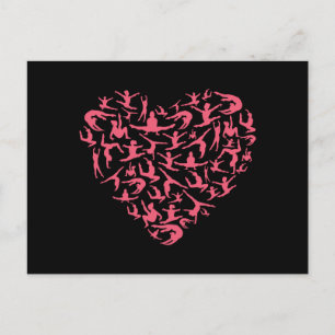 Liefde Meisjes Gymnastiek - Silhouet Hart Briefkaart