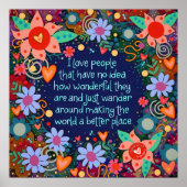 Liefde mensen citeren bloemige  inspirerend poster (Voorkant)