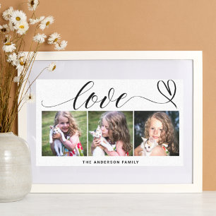 Liefde met Black Heart Script Custom Photo Collage Canvas Afdruk
