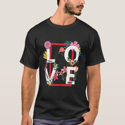 Liefde met bloemenlagen t-shirt (Voorkant)