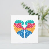 Liefde met brein feestdagenkaart (Staand voorkant)