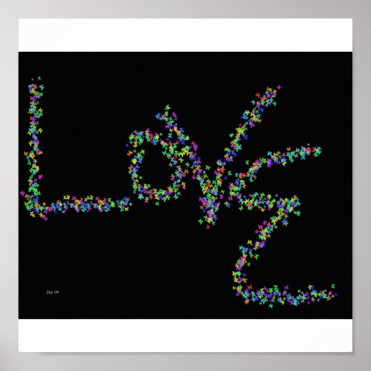 Liefde met Butterflies Poster (Voorkant)