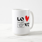Liefde met een camera op een koffiemok (Voorkant rechts)