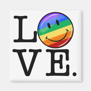 Liefde met een Happy Rainbow Flag Gay LGBT Magneet