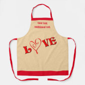 Liefde met een hart gepersonaliseerd schort (Voorkant)