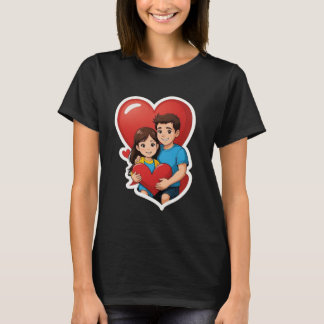 Liefde met een Hart" of "Kinderen delen een groot  T-shirt