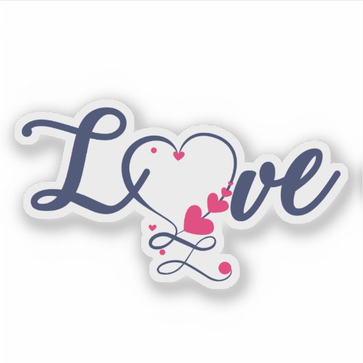 Liefde met hart sticker (Voorkant)