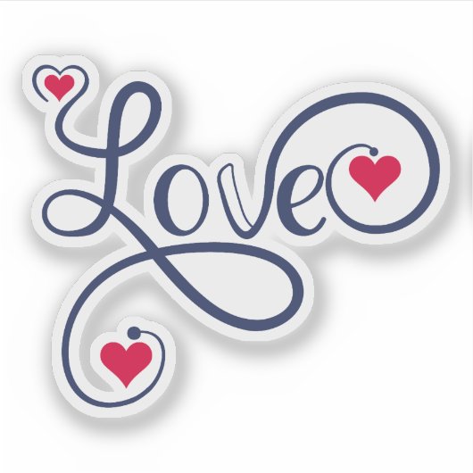 Liefde met hart sticker (Voorkant)