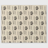 Liefde met het Brown Grunge Pet Paw Print Pattern Cadeaupapier (Vlak)