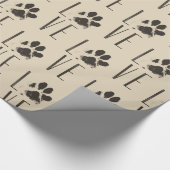 Liefde met het Brown Grunge Pet Paw Print Pattern Cadeaupapier (Hoek)