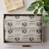 Liefde met het Brown Grunge Pet Paw Print Pattern Tissuepapier (Geschenk)