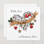 Liefde met Kerstmis Feestdagenkaart (Voorkant / Achterkant)