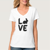 Liefde met Konijn Zwart Design T-shirt (Voorkant)