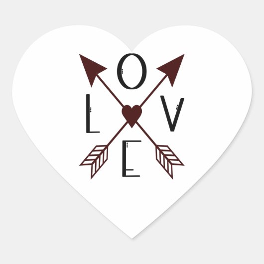Liefde met Pijlen Hart Sticker (Voorkant)