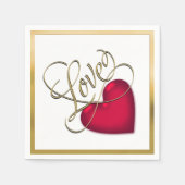 Liefde met Rode Hart Servetten (Voorkant)