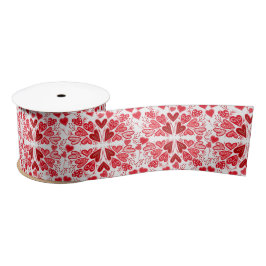 Liefde met rode, roze en witte harten lint