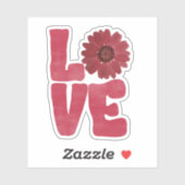 Liefde met Sticker van Valentijnse bloemen (Vel)