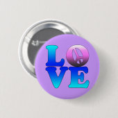 Liefde met vredesnaam ronde button 5,7 cm (Voorkant /achterkant)