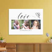 Liefde met zwart hart script aangepaste foto colla canvas afdruk (Insitu (Woonkamer))