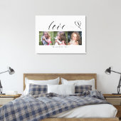 Liefde met zwart hart script aangepaste foto colla canvas afdruk (Insitu (Slaapkamer))