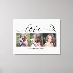 Liefde met zwart hart script aangepaste foto colla canvas afdruk